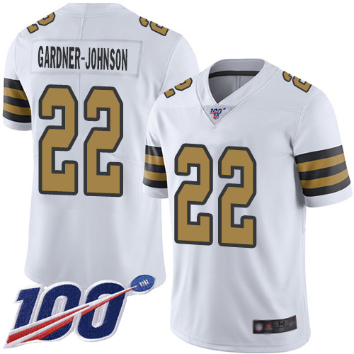 Men New Orleans Saints Limited White Chauncey Gardner Johnson Jersey NFL Football #22 100th Season Rush Vapor Untouchable Jersey